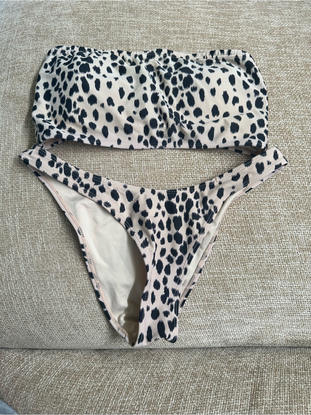 Leopard Print Bandeau Bikini Set
